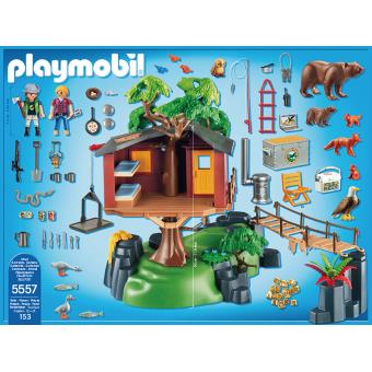 PLAYMOBIL - 71001 - Cabane dans les arbres et toboggan sur