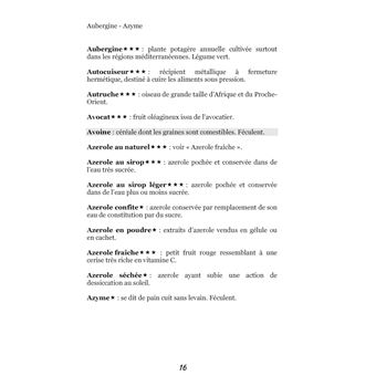 Dictionnaire alimentaire du régime sans gluten
