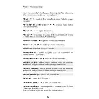 Dictionnaire alimentaire du régime sans gluten
