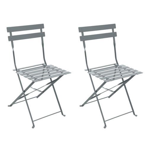 Lot de 2 chaises de jardin Hespéride Camargue Graphite Mat