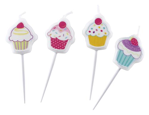4 Bougies Amscan décor Cupcake