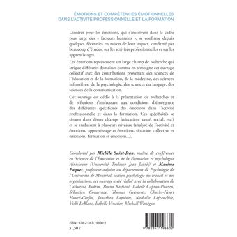 Émotions et compétences émotionnelles dans l'activité professionnelle et la formation