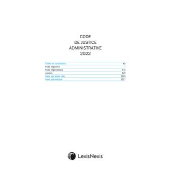 Code de justice administrative 2022