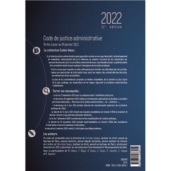 Code de justice administrative 2022