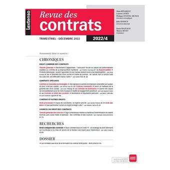 Revue des contrats N°4-2022