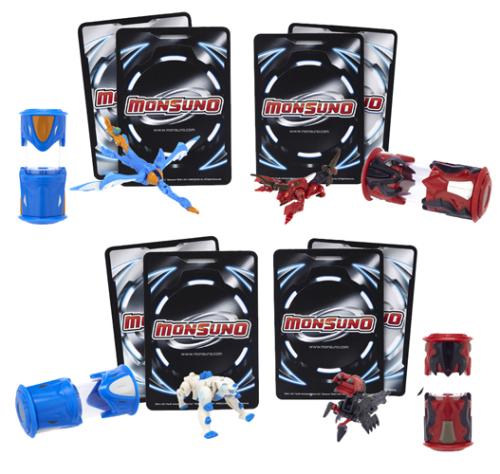 Monsuno Combat Pack 4 Monstres + 4 Capsules + Cartes Giochi Preziosi