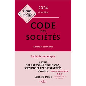 Code des sociétés 2024, annoté et commenté