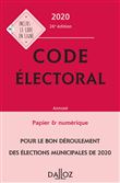 Code électoral 2020, annoté - 26e ed.
