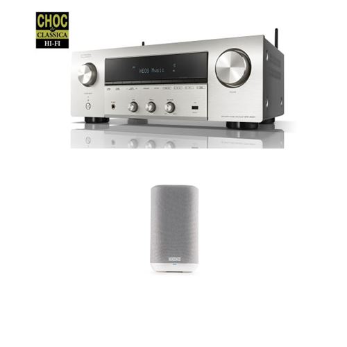 Amplificateur Hi-Fi Denon DRA-800H Argent + Enceinte sans fil Denon Home 150 Blanc
