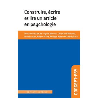 Construire, écrire et lire un article en psychologie