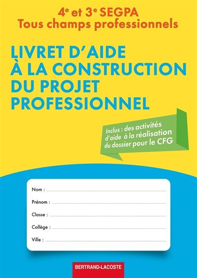 Livret d'aide à la construction du projet professionnel