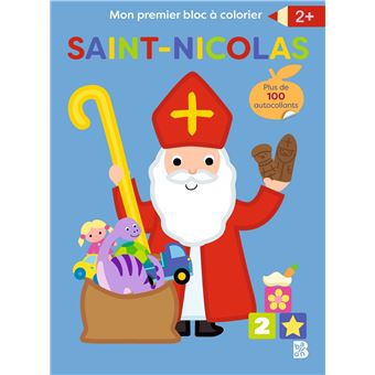 Bloc à colorier avec autocollants - Saint Nicolas