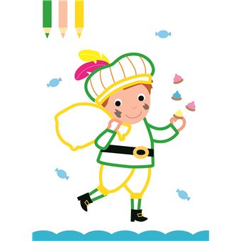 Bloc à colorier avec autocollants - Saint Nicolas