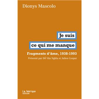 Je suis  ce qui me manque