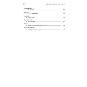 La responsabilite des gouvernants