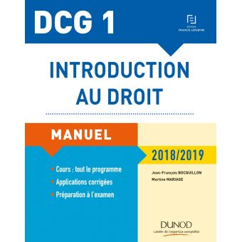 DCG 1 Introduction au droit 2018-2019 Manuel de l'élève, 12ème Edition ...