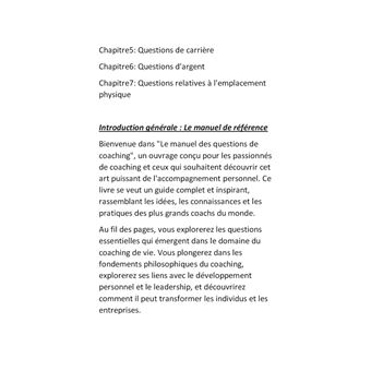 Le manuel des questions de coaching