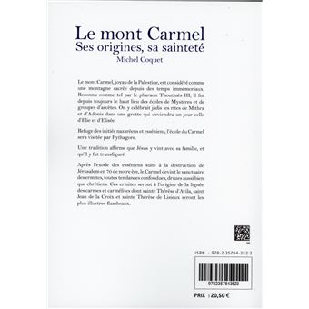 Le mont Carmel - Ses origines, sa sainteté