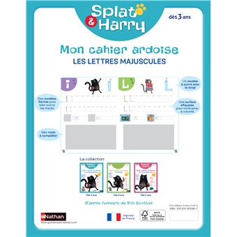 Splat & Harry - Mon cahier ardoise : Les lettres majuscules (dès 4 ans)