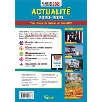 Actualité 2020-2021 - Concours et examens 2021 - Actu 2021 offerte en ligne
