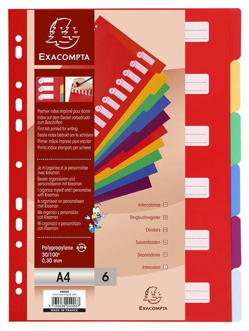 EXACPTA INTERCA A4 PP 30/100 6 POSIT