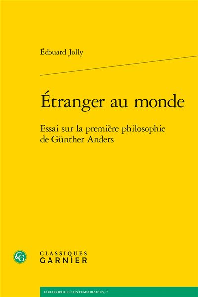 Etranger au monde essai sur la premiere philosophie de gun