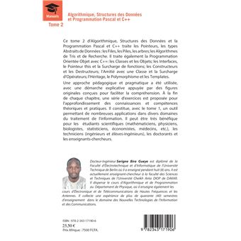 Algorithmique, Structures des Données et Programmation Pascal et C++ Tome 2