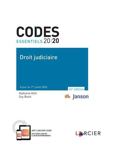 Code essentiel - Droit judiciaire 2020