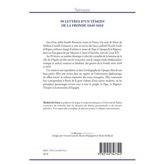 99 lettres d'un témoin de la Fronde (1649-1653)