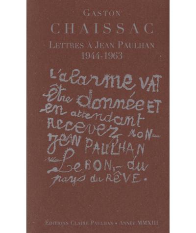 Lettres à Jean Paulhan 1944-1963
