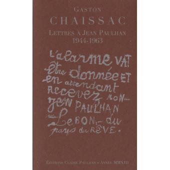 Lettres à Jean Paulhan 1944 1963 - 