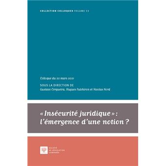 Insécurité juridique : l'émergence d'une notion ?
