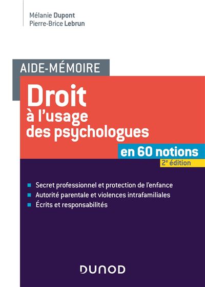 Aide-mémoire - Droit à l'usage des psychologues