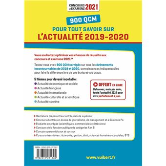 900 QCM pour tout savoir sur l'actualité 2019-2020