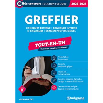 Greffier – Tout-en-un (Catégories A et B – Concours 2026-2027)