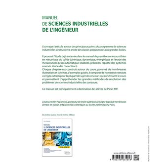 Manuel de sciences industrielles de l'ingénieur (SII) - PSI et MP - Cours détaillé, exemples guidés et travaux dirigés corrigés
