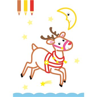 Bloc à colorier avec autocollants - Noël