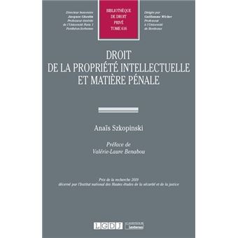 Droit de la propriété intellectuelle et matière pénale