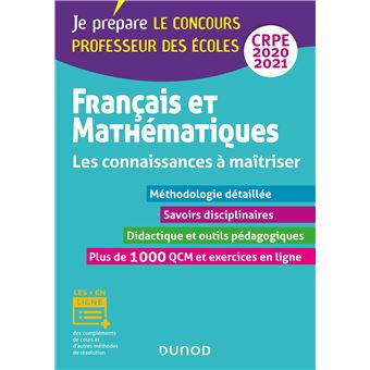 Francais Et Mathematiques Les Connaissances A Maitriser Crpe 2020 2021 Broche Frederique Saez Christel Le Bellec Isabelle Laurencot Sorgius Achat Livre Fnac