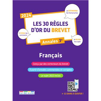 Les 30 règles d'or du Brevet 2024 - Français