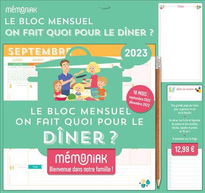 On fait quoi pour le dîner ? Agenda Mémoniak 2024, 16 mois de recettes pour  tous les soirs - broché - Emilie Thuillez - Achat Livre