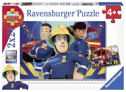 2 puzzles 24 pièces Sam le pompier Sam t'aide dans le besoin Ravensburger