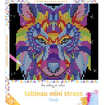 Tableau mini strass loup - boîte avec accessoires