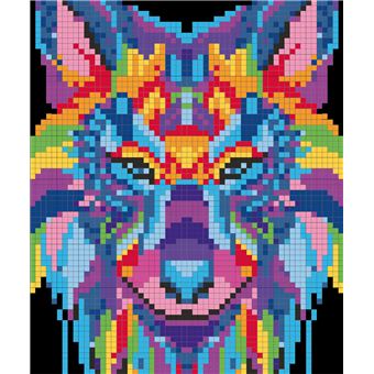 Tableau mini strass loup - boîte avec accessoires