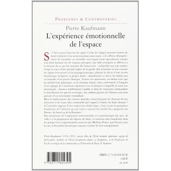 L'expérience émotionnelle de l'espace