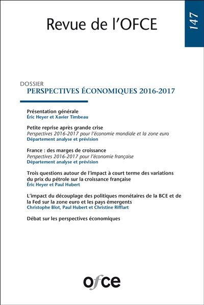 N° 147 : perspectives économiques 2016-2017
