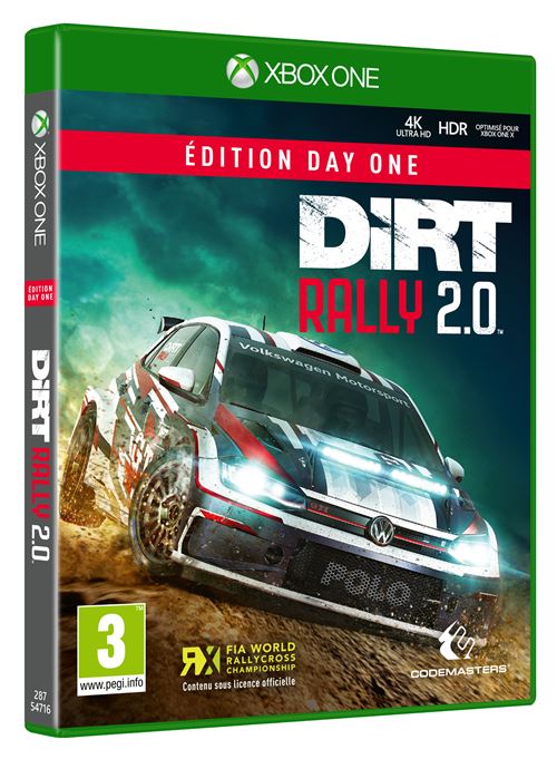 Pochette avant du jeu DiRT Rally 2.0 Day One Xbox One