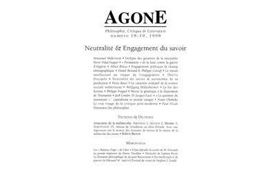 Agone 18 / 19-1998-Neutralite & Engagement Savoir -  Collectif - broché