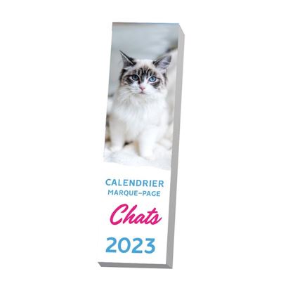 Calendrier marque-page Chats 2023 aimanté - 1 photo avec citation par semaine détachable