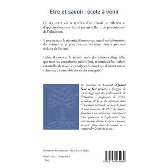 Être et savoir : école à venir